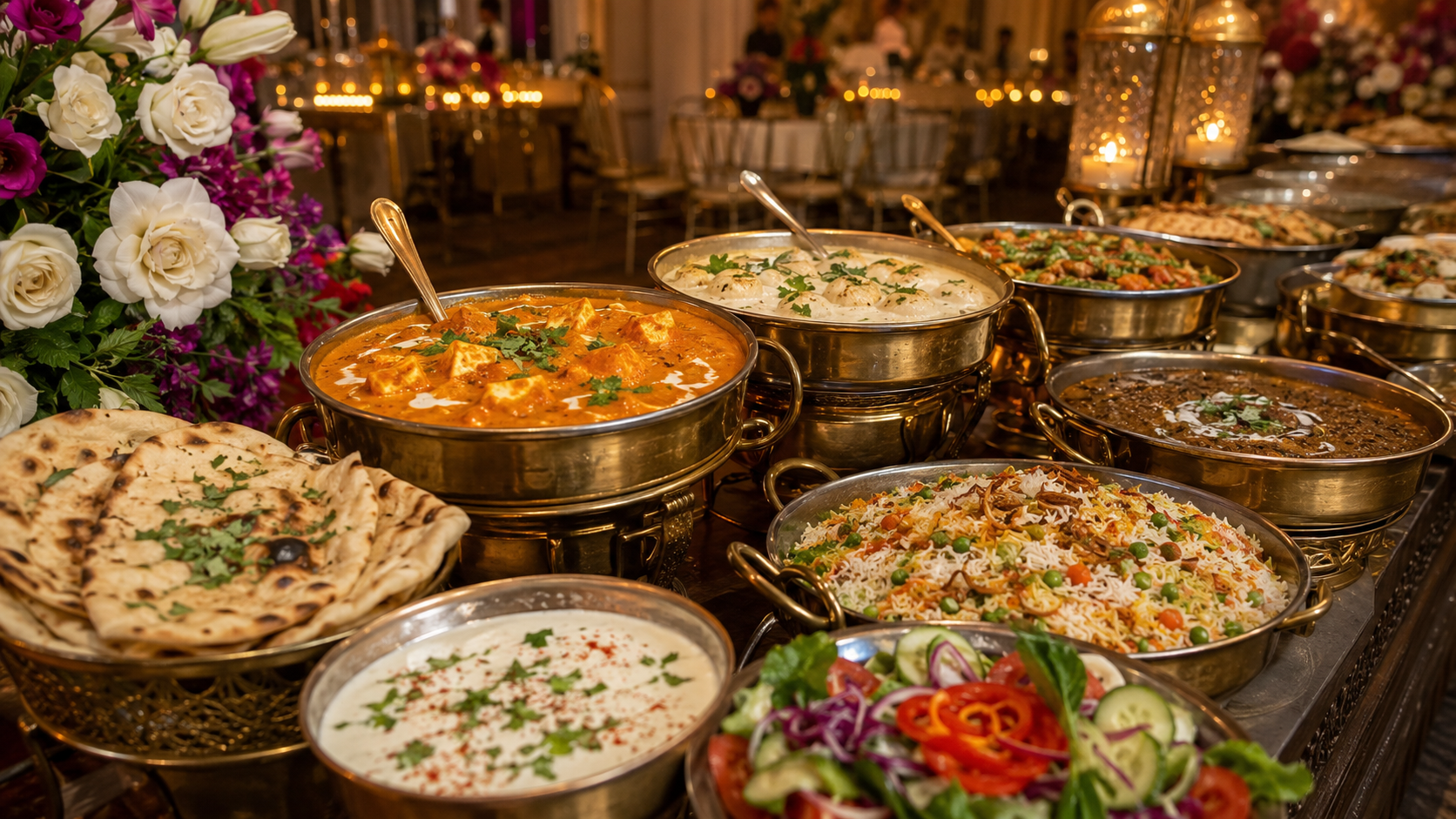 Vegetarian Indian wedding main course menu