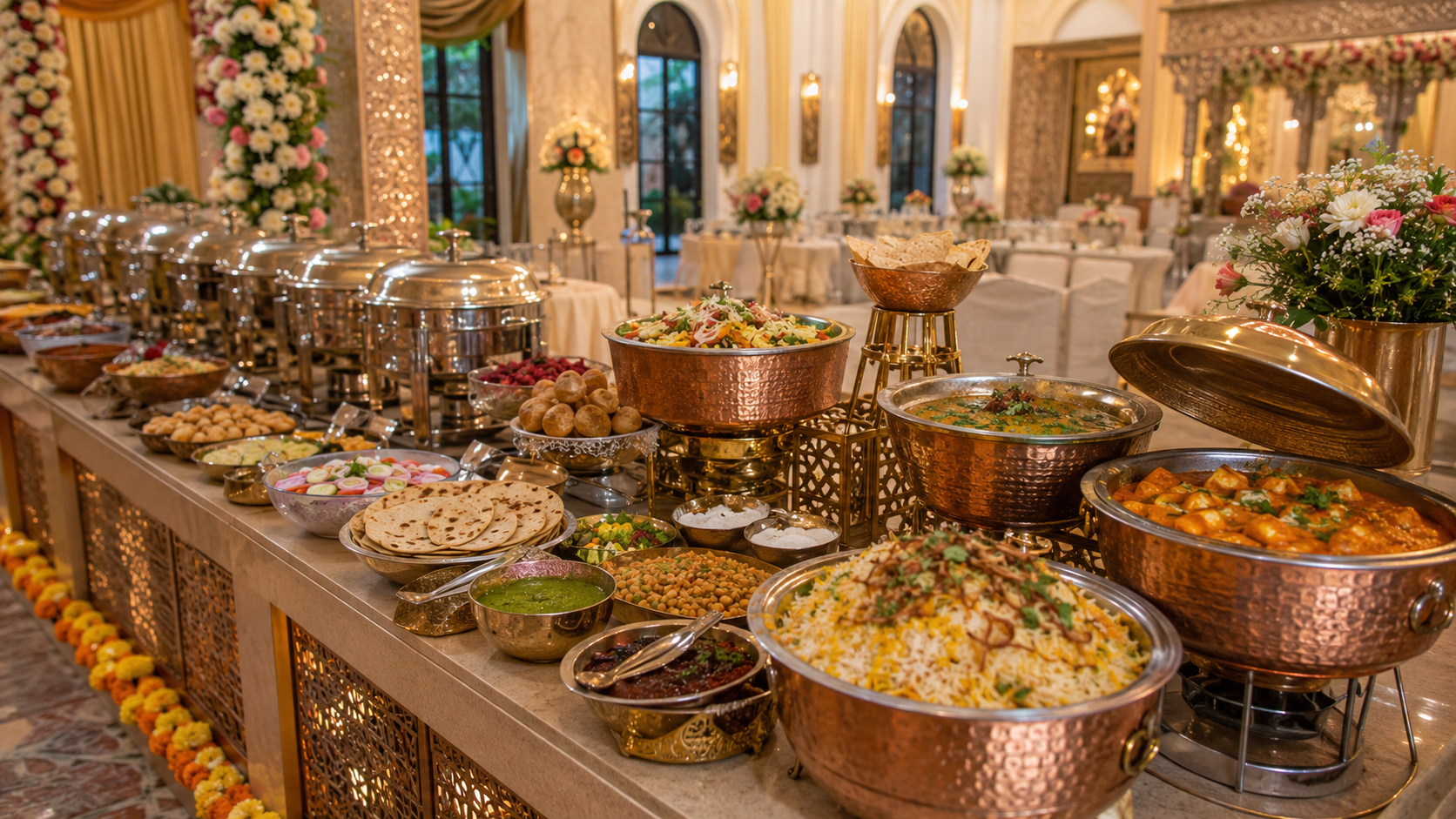 Live chaat counter at an Indian wedding