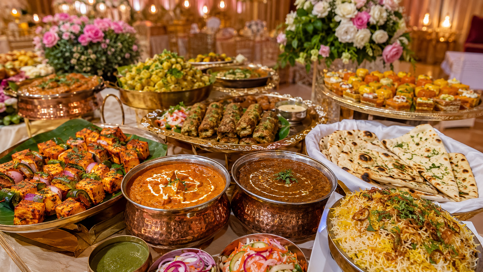 Vegetarian Indian wedding reception food menu