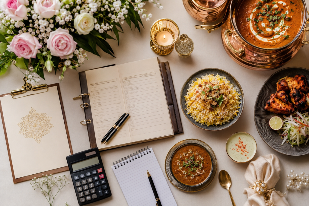 Wedding catering budget calculation for 100 to 500 guests