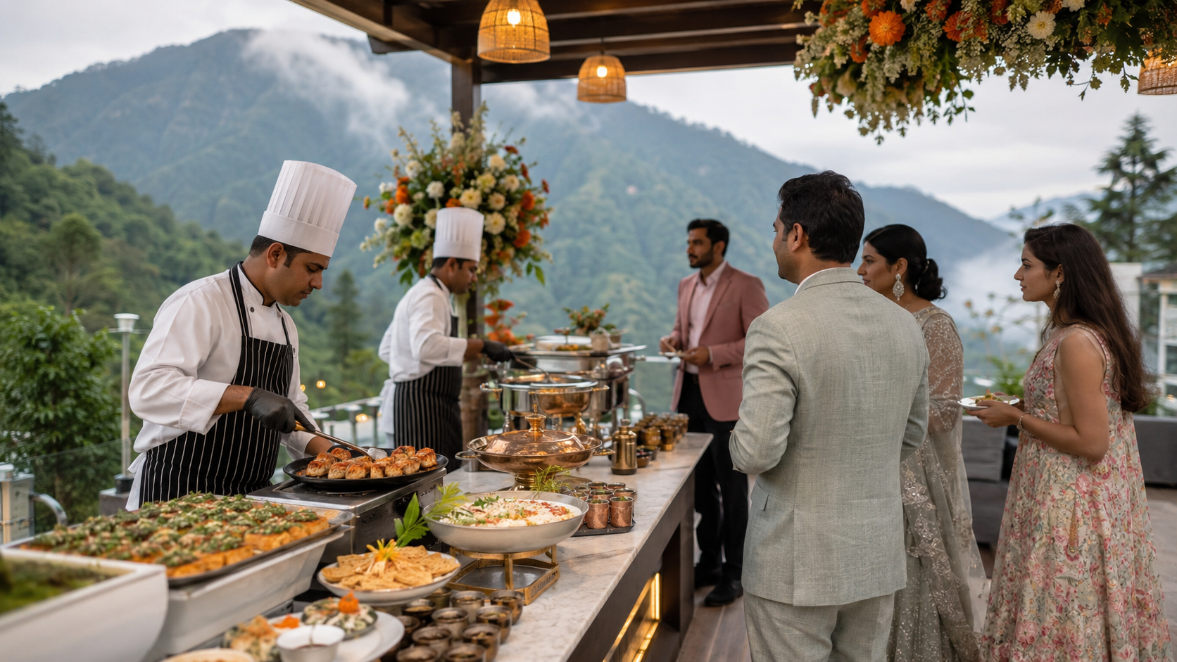 Destination Wedding Catering in Uttarakhand at a luxury hill resort