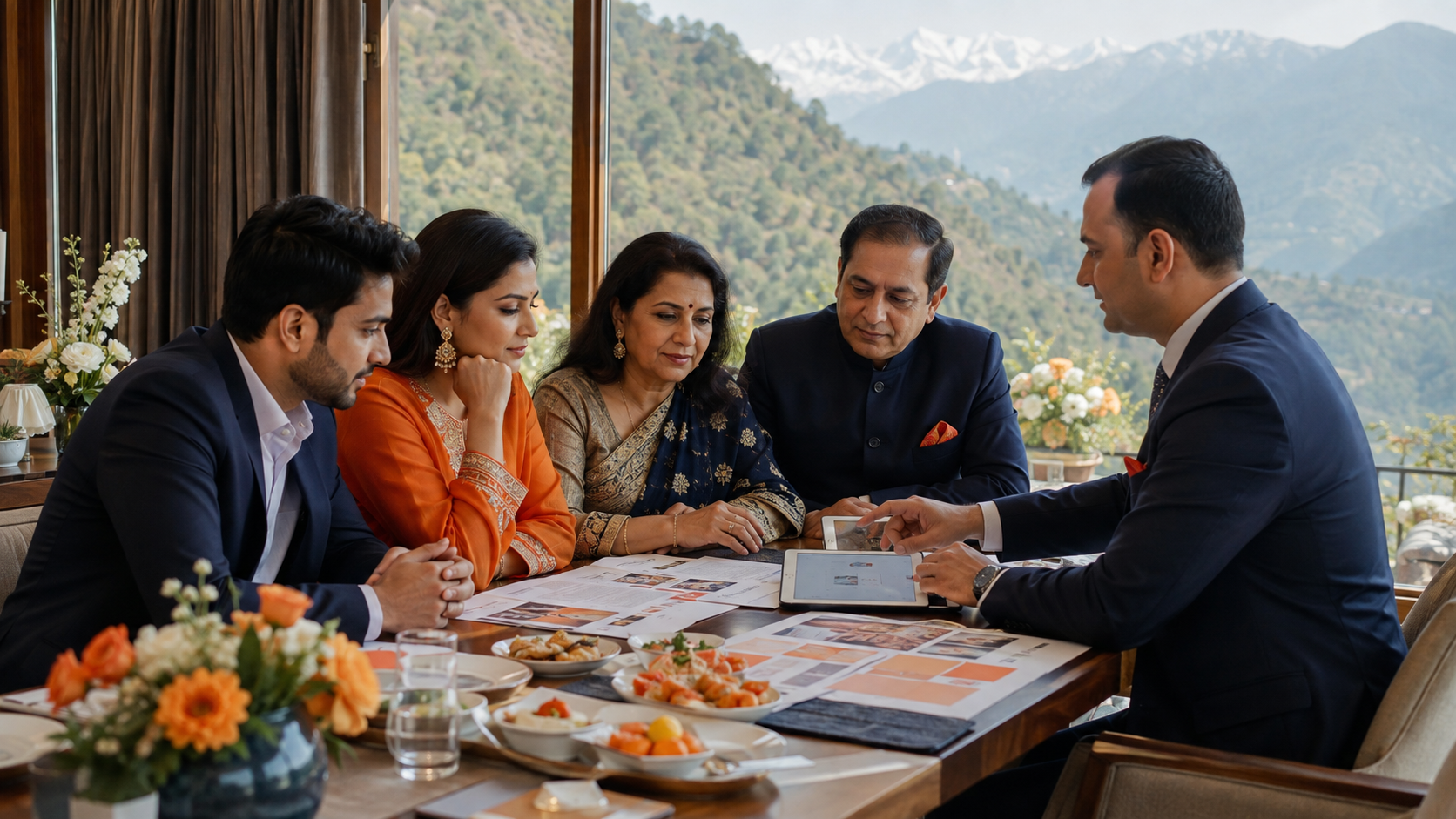 Luxury Uttarakhand destination wedding catering with live tandoor counter